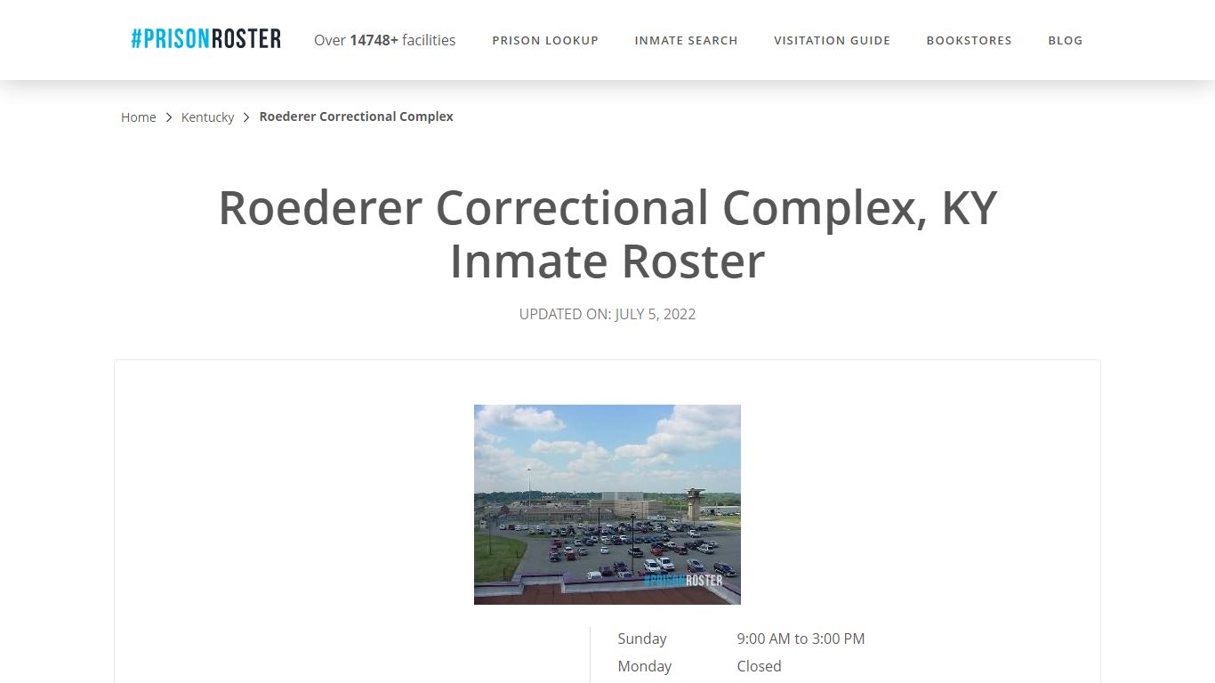 Roederer Correctional Complex, KY Inmate Roster