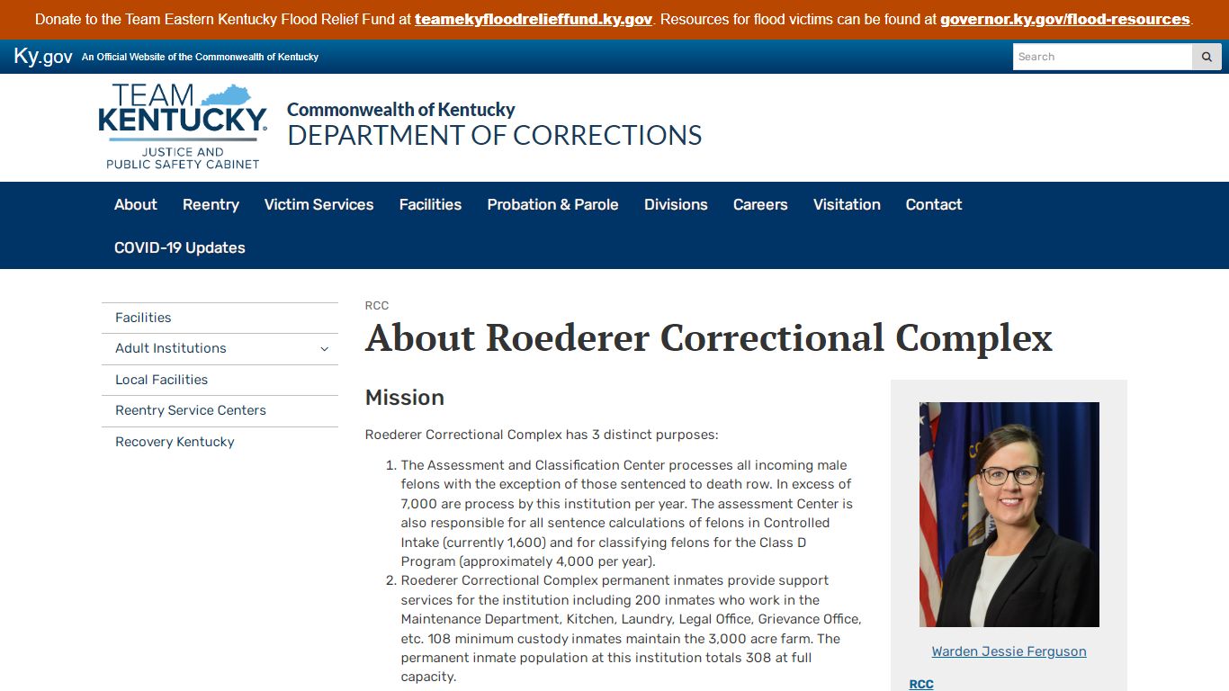 About Roederer Correctional Complex - Kentucky