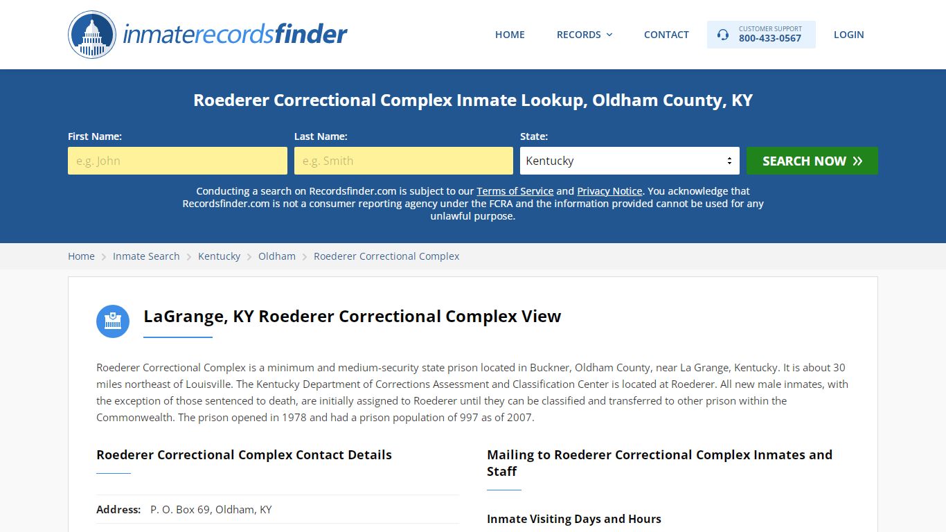 Roederer Correctional Complex Roster & Inmate Search ...