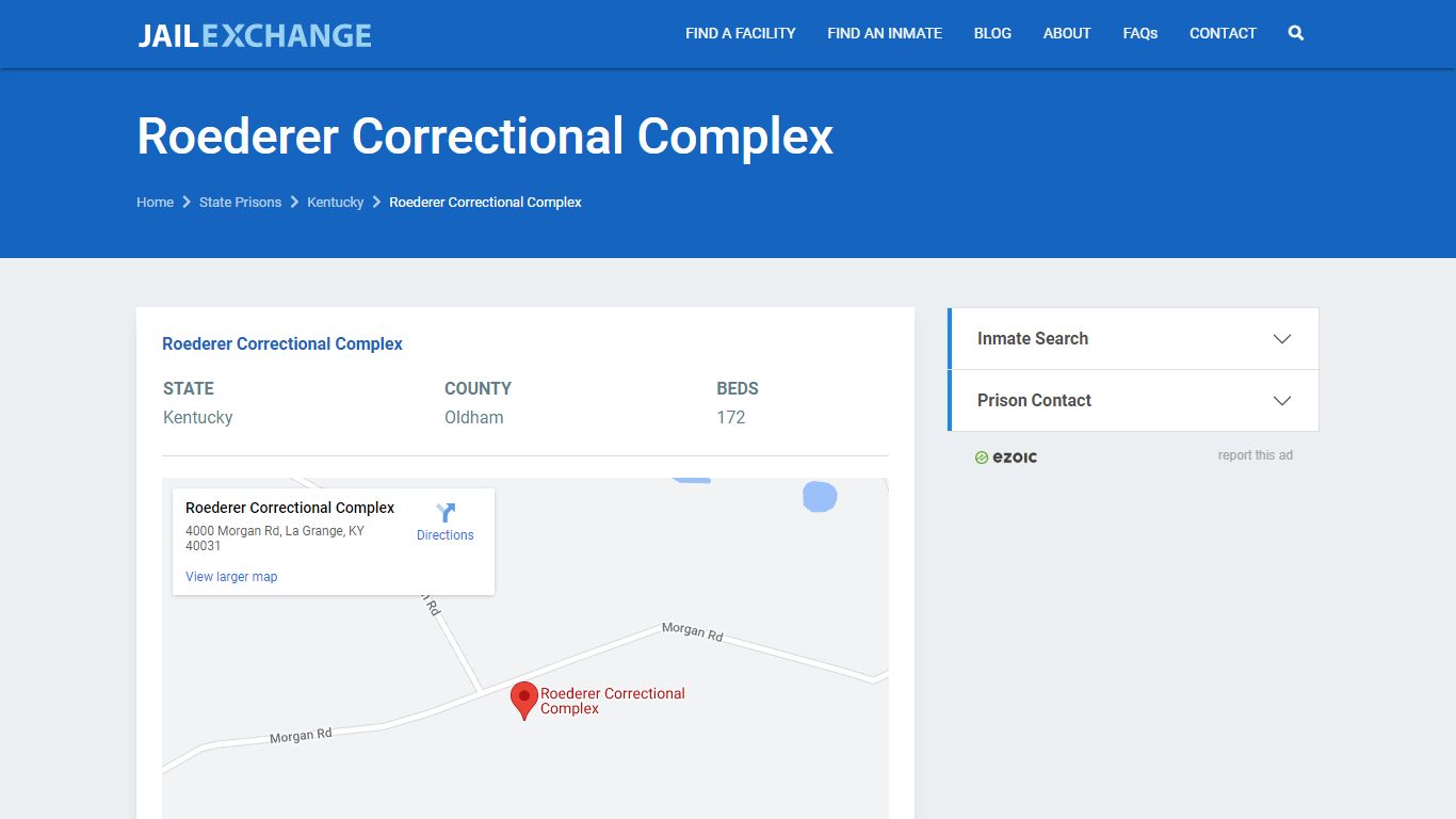 Roederer Correctional Complex Prisoner Search | Visitation ...